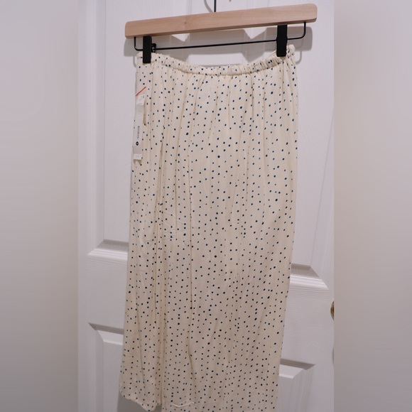 AQUA Tie-Front Polka Dot Midi Skirt - Picture 3 of 4